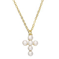 Grace Pearl & gold vermeil Cross necklace