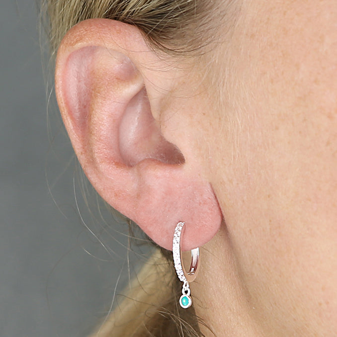 Collette  sterling silver huggie hoops
