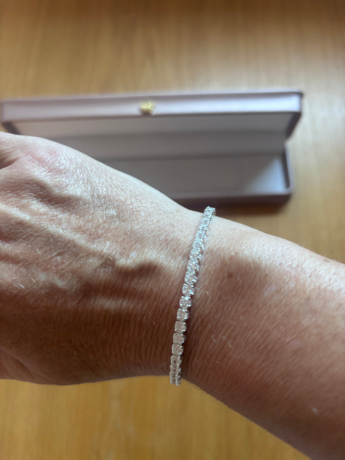 Jenna Sterling silver cubic zirconia tennis bracelet 8 inch longer length