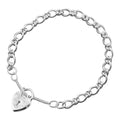 Valentina heart lock figaro sterling silver bracelet