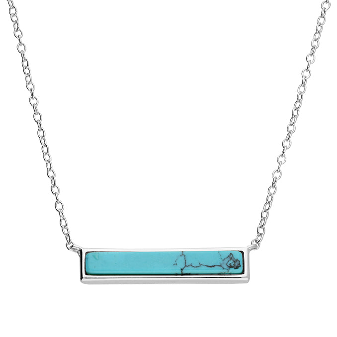 Azure turquoise bar necklace