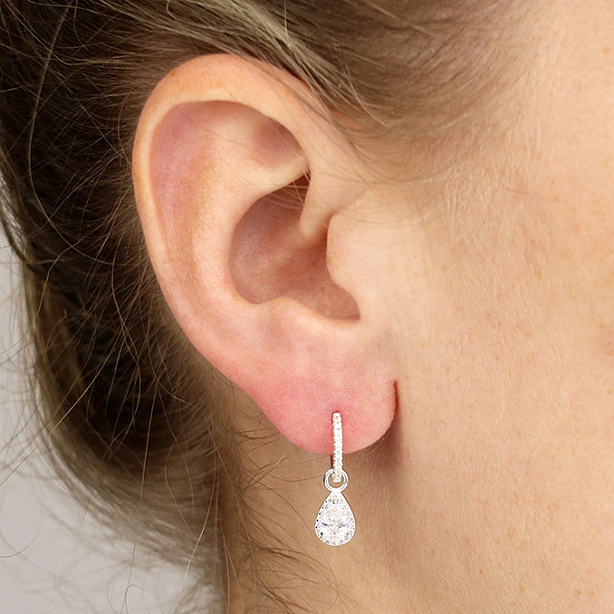 Grace pear drop sterling silver earring
