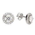 Ella sterling silver Moissanite Halo Stud Earring .50 carat