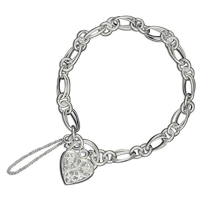 Anna solid silver charm bracelet with padlock