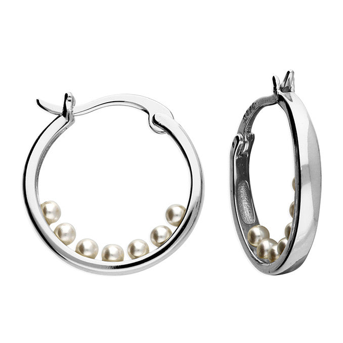 Pippa pearl Sterling Silver Hoop