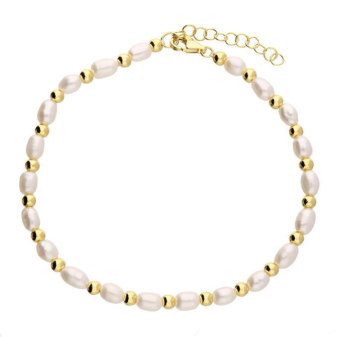 Marbs II gold vermeil & pearl beaded bracelet