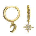 Twilight star Pavé hoops in gold
