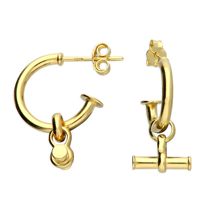 Romy Gold Vermeil T-Bar Earrings