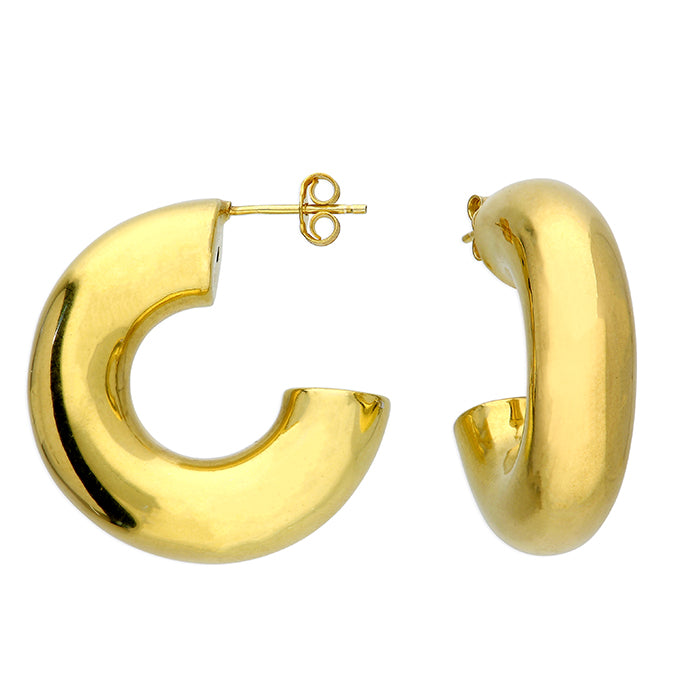 Abbie gold dome chunky huggie hoop earring