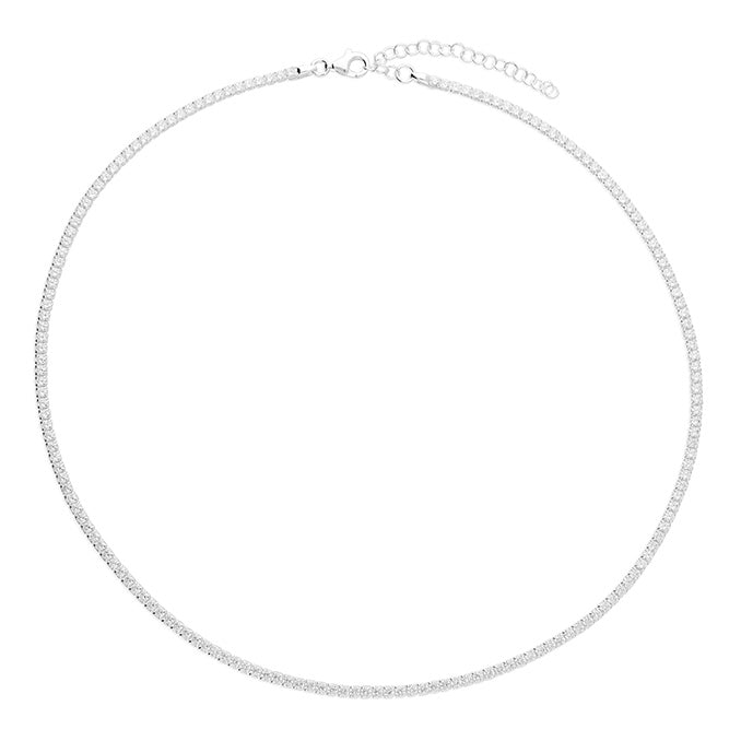 Rhonda fine tennis bracelet in 925 sterling silver with sparkling cubic zirconia stones by Joi Jewels
