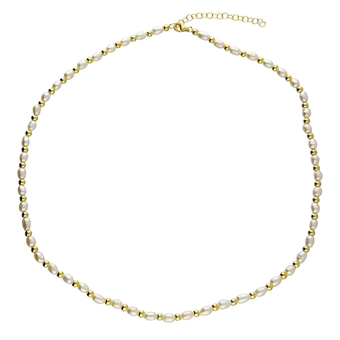 Marbs II Gold Pearl Necklace