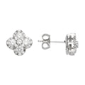 Fleur Sterling Silver CZ Stud Earrings