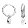 Sadie Silver Pear Drop Hoop