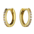 Mimi gold-plated sterling silver 10mm huggie earrings with sparkling cubic zirconia stones