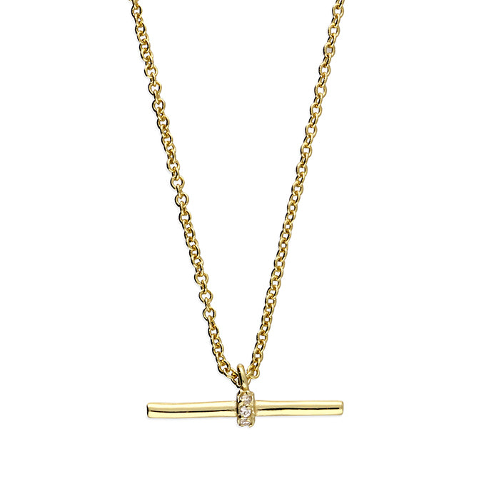 Romy Cubic Zirconia T-Bar Necklace
