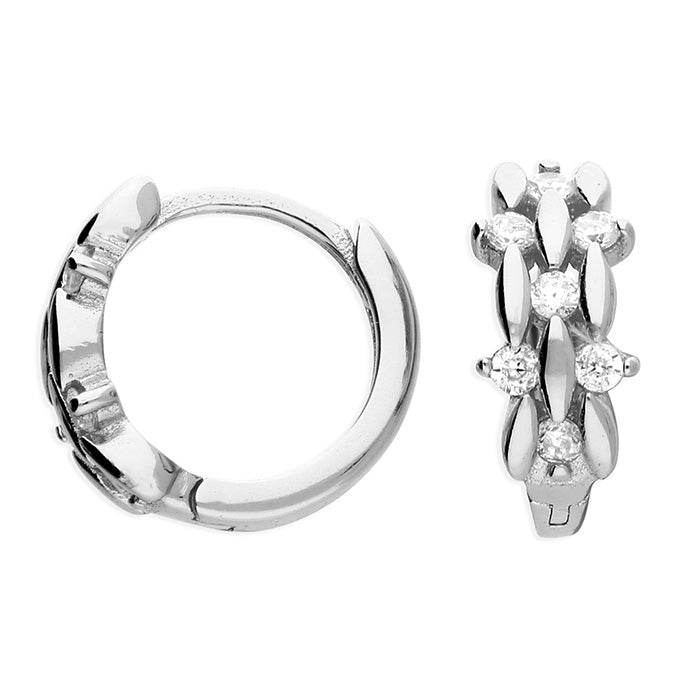 Barbara sterling silver cz huggie hoop earrings by Joi Jewels 