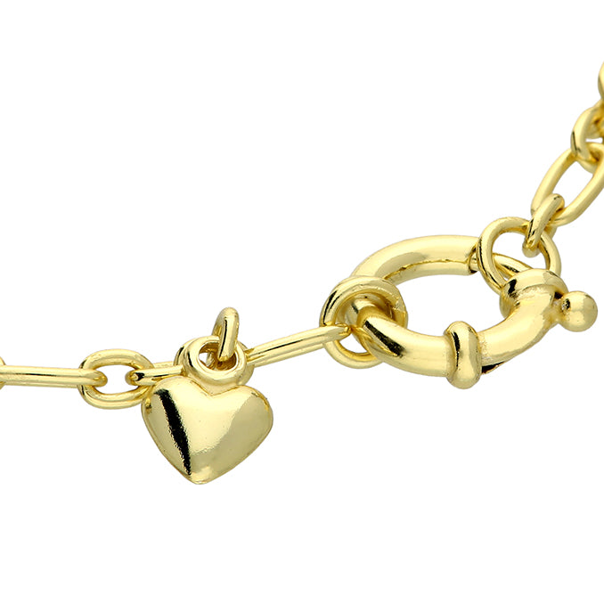 GIGI Sterling silver gold plated figaro disc bracelet