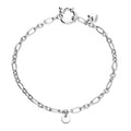 Alana sterling silver engravable disc heart toggle bracelet
