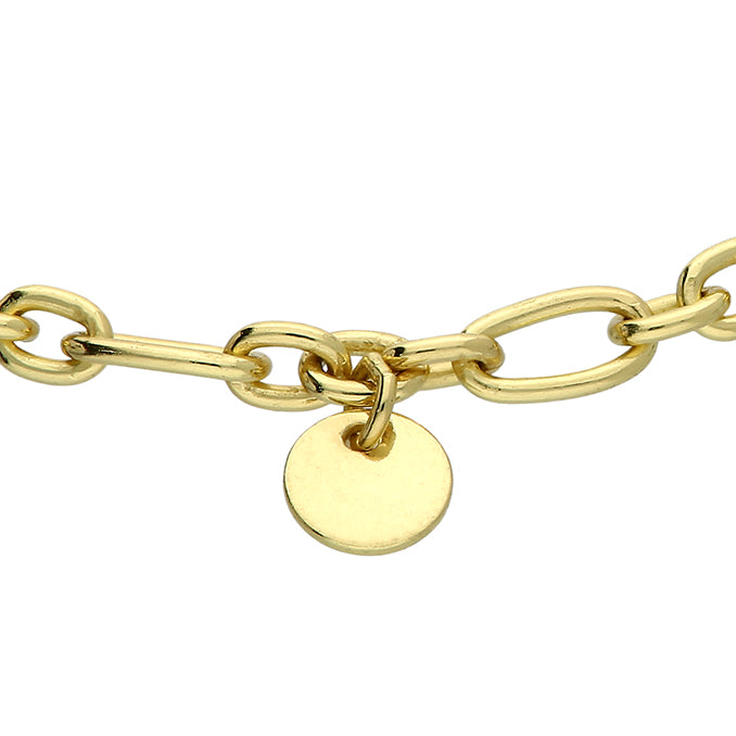 GIGI Sterling silver gold plated figaro disc bracelet