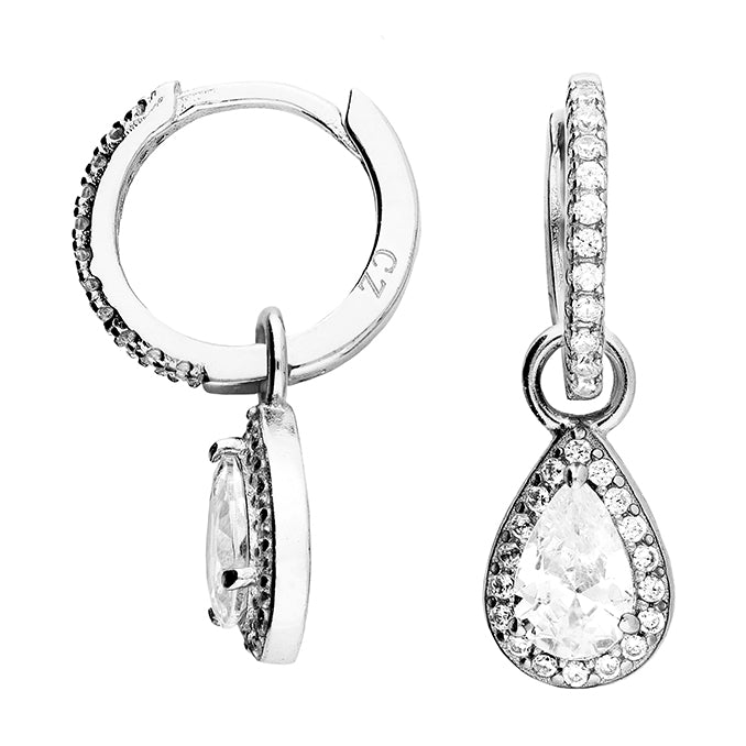Grace pear drop sterling silver earring