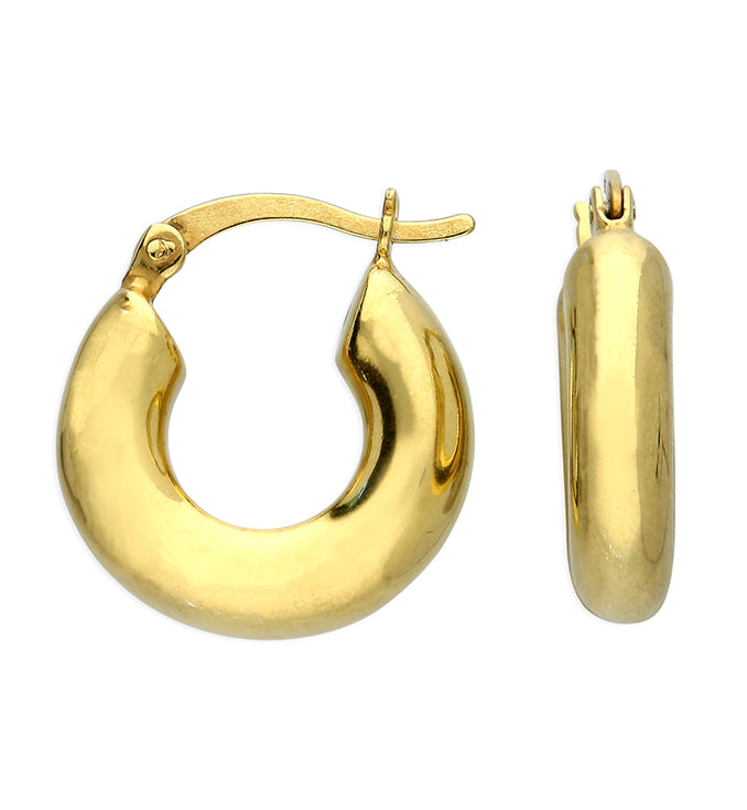 Chunky polished gold hop earring by Joi Jewels 