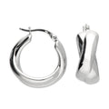 Mercedes sterling silver chunky crossover hoop earrings by Joi Jewels
