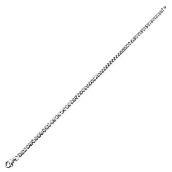 Laura extra-fine sterling silver tennis bracelet with claw-set cubic zirconia and a rhodium-plated finish by Joi Jewels.