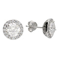 Beth Moissanite Halo stud 1.25 Carat Sterling Silver