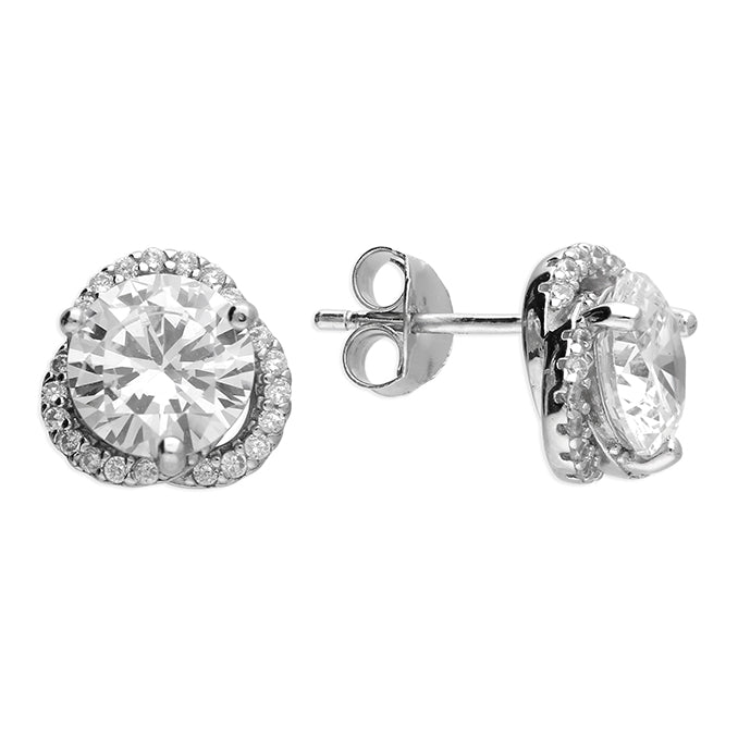 Kay sterling silver Cz flower stud