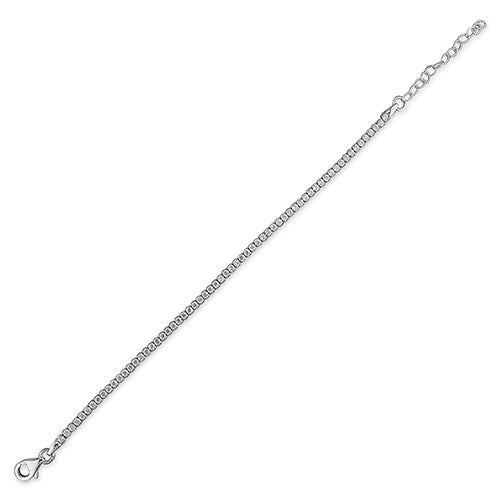 Jolene super-fine 925 sterling silver tennis bracelet with sparkling cubic zirconia stones, adjustable 14–18 cm – Joi Jewels