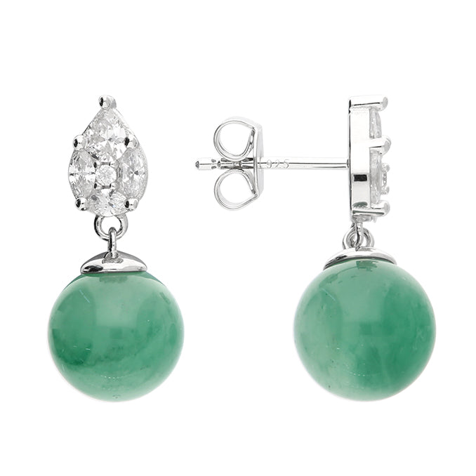Portofino African Jade Pear Drop Earring