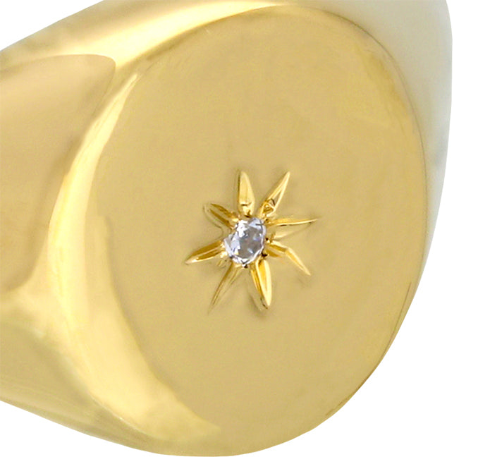 Celeste Gold Vermeil Signet Ring Sterling Silver