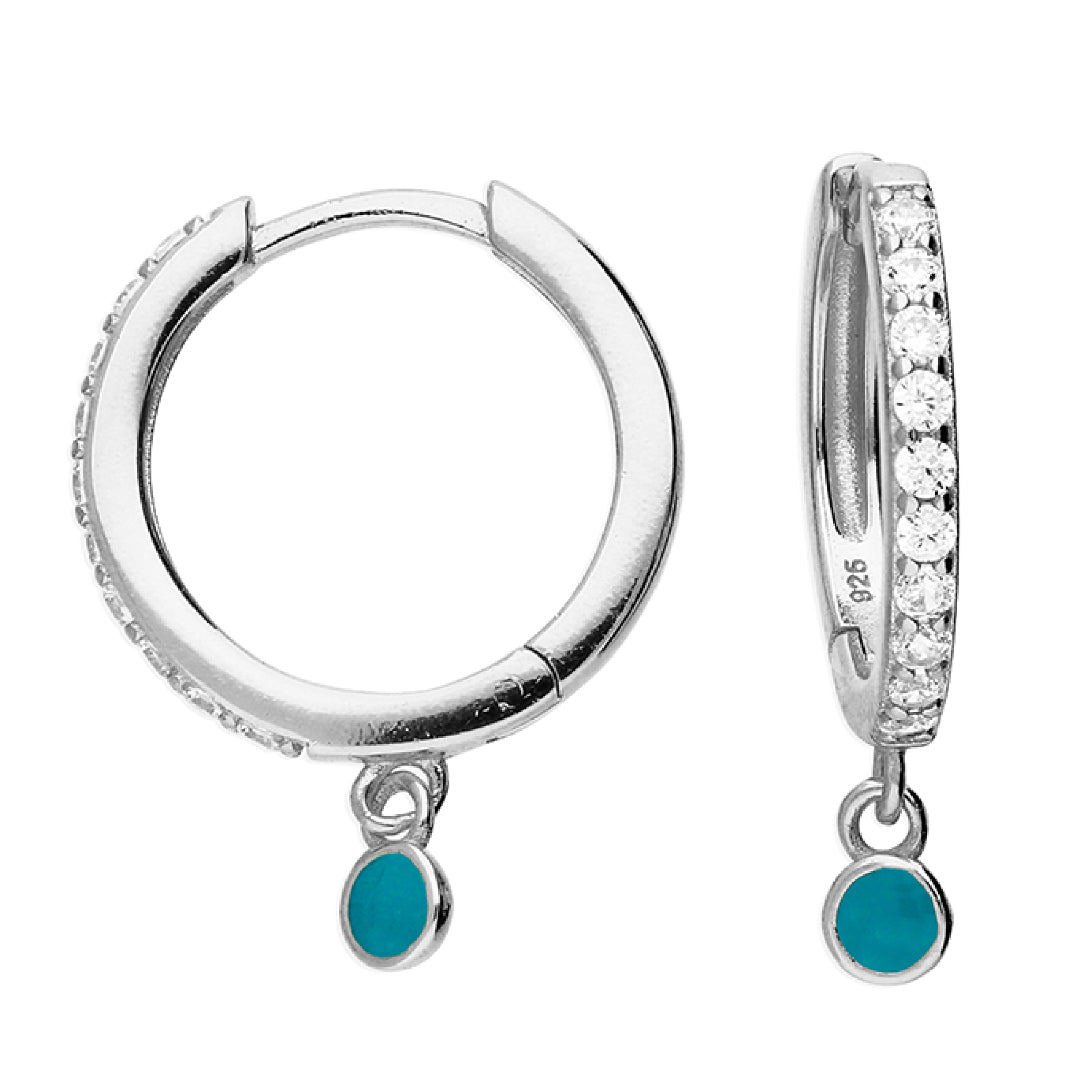 Collette  sterling silver huggie hoops
