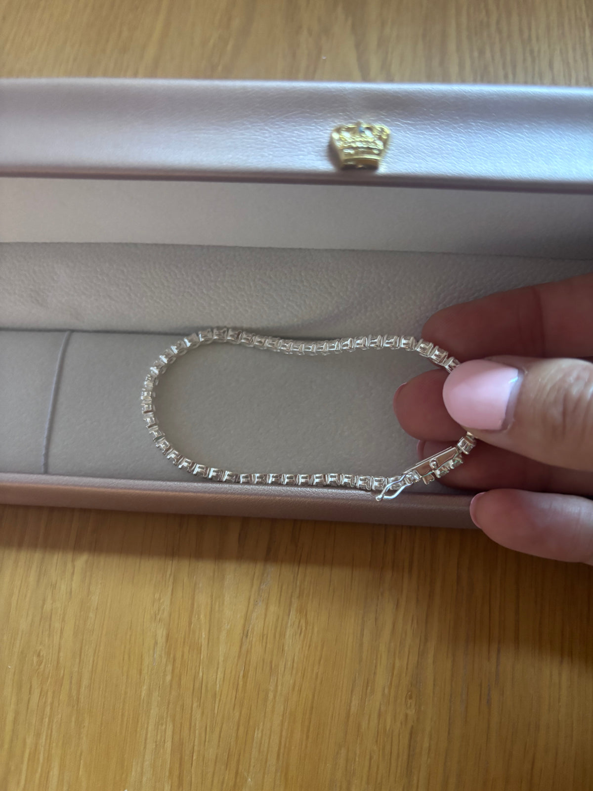 Jenna Sterling silver cubic zirconia tennis bracelet 8 inch longer length