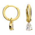 Sadie Gold Pear Drop Huggie Hoop