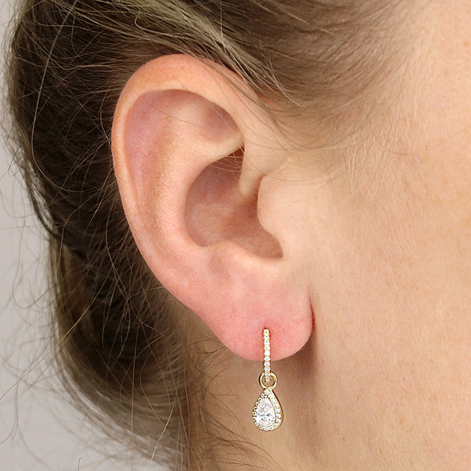 Grace pear drop sterling silver earring