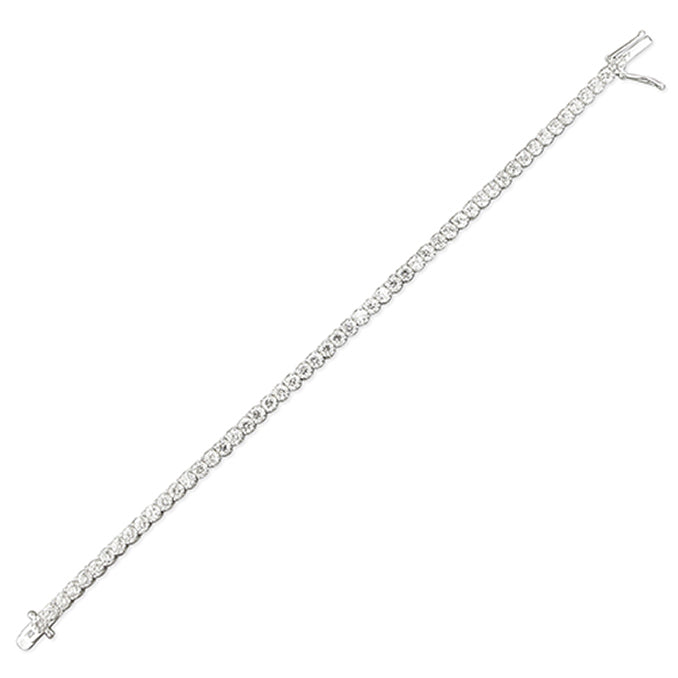 Kirsty claw-set sterling silver tennis bracelet with sparkling cubic zirconia stones, 4 mm wide – Joi Jewels