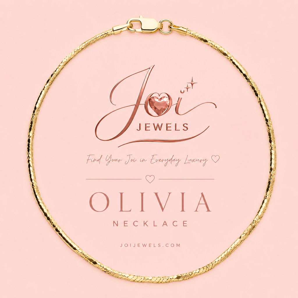 Olivia Textured Snake Chain Necklace 16 inch/41cm