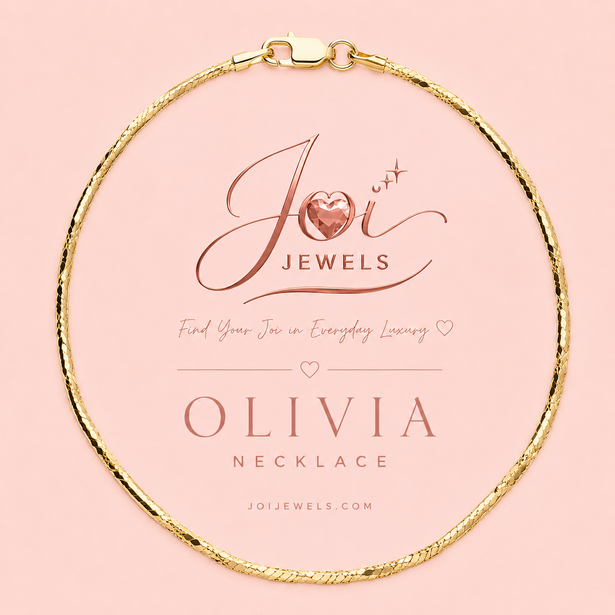 Olivia Textured Snake Chain Necklace 16 inch/41cm