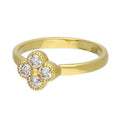 Fleur four stone CZ gold quatrefoil ring by Joi Jewels