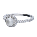 Lauren pearl silver Cz ring