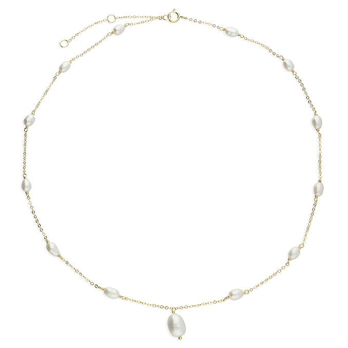 Catherine sterling silver gold vermeil pearl drop necklace