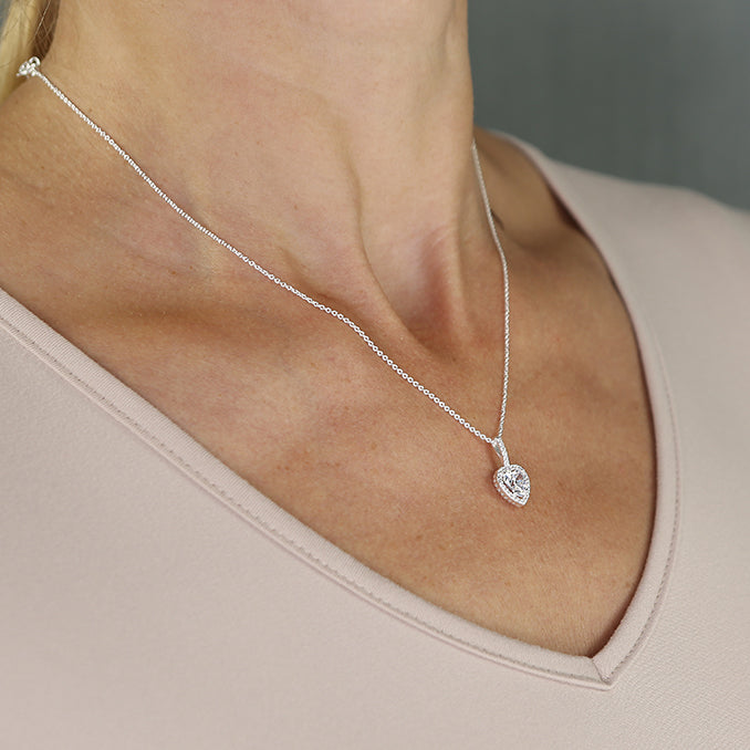 Angela love heart Cz pendant necklace