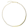 Gold and pearl adjustsble beaded necklace with extender set in 9ct gold 