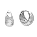 Nova Celestial Hoop Earrings crafted in 925 Sterling Silver featuring sparkling cubic zirconia star detailing and a polished hinged hoop design. 