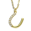 Sarah gold horseshoe necklace with cubic zirconia