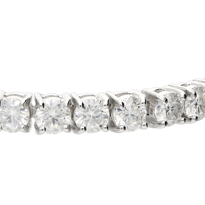 Close-up of moissanite stones on the Katie half tennis bracelet