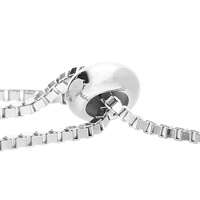 Slider fastening and polished bead ends on the Katie bracelet